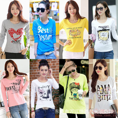 【自主品牌2017秋季長袖t恤女裝外貿原單韓版女式T恤廠家直銷長袖打底衫女裝長袖】東莞市萬江德韻服裝銷售部 - 產品庫